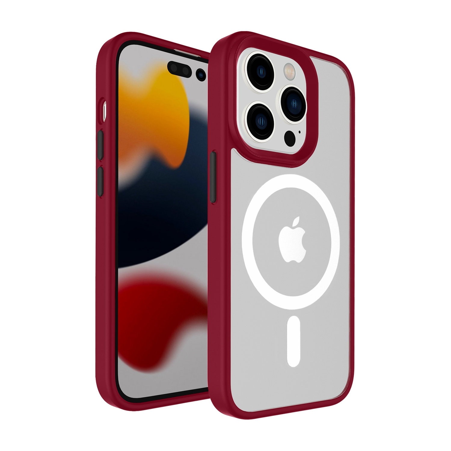 For iPhone 14 /Plus Pro Max Compatible w/ MagSafe Clear & Color Frame Case Cover - Picture 18 of 31