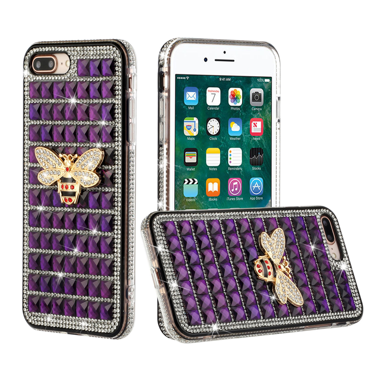 Funda rígida con joyas de diamantes brillantes para Apple iPhone 8/7/6s/6/SE 2da generación 3D - Imagen 129 de 253