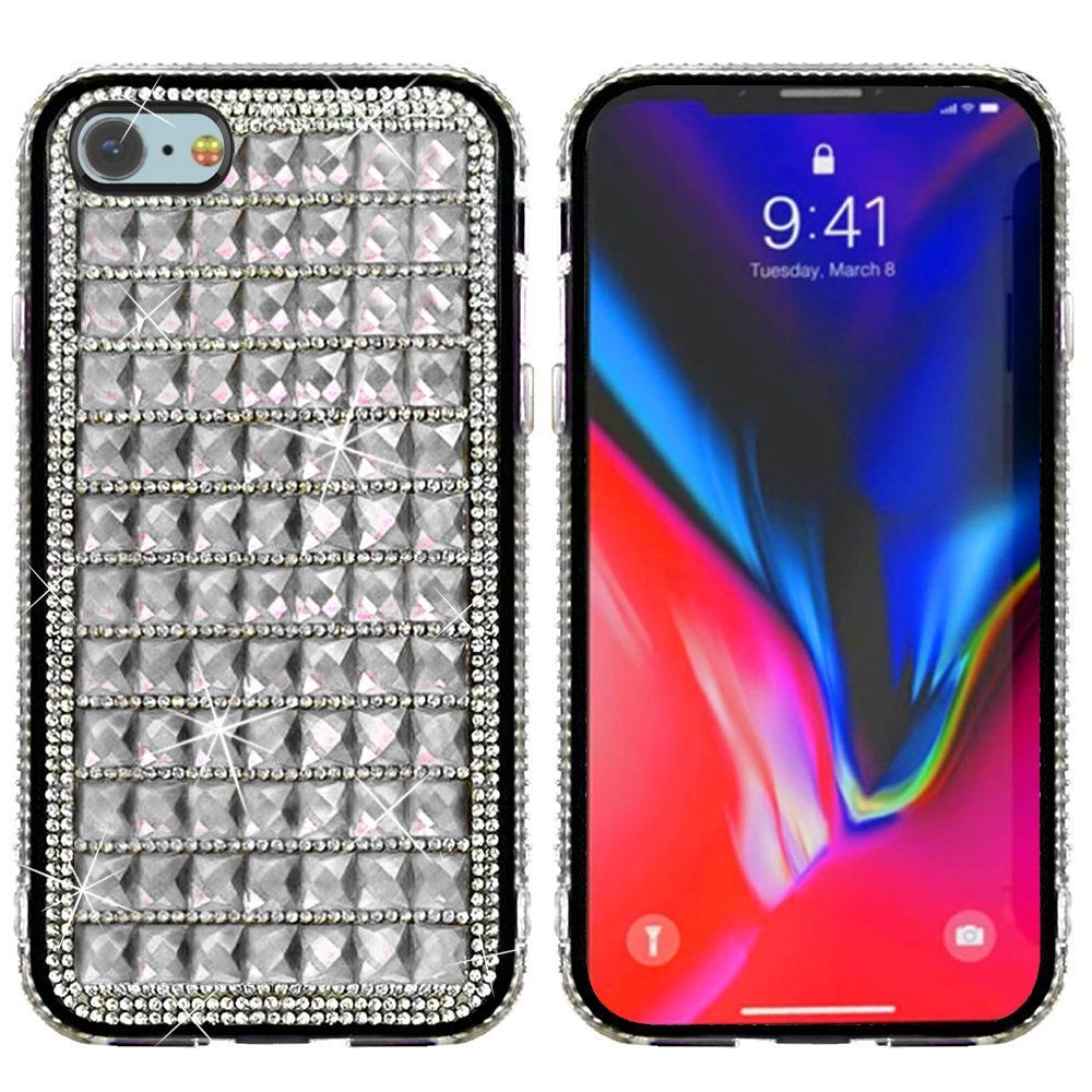 Custodia per Apple iPhone 8 /7/6s/6/SE 2a Generazione 3D Bling Diamonds Strass - Foto 45 di 50