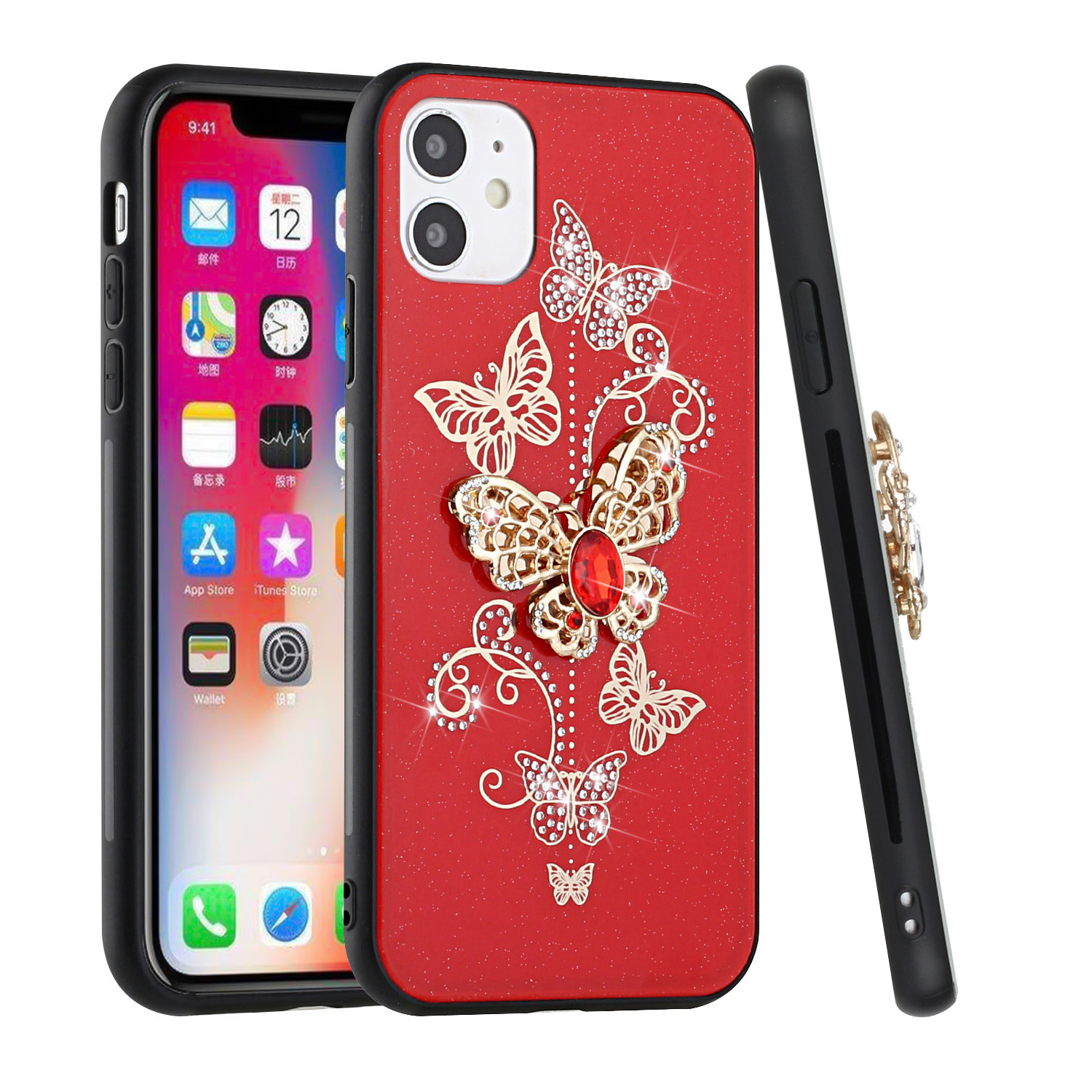 Für iPhone 8 Plus/7 Plus/6 6S Plus 3D Diamant Bling Ornament Hybrid Hülle Cover - Bild 62 von 75