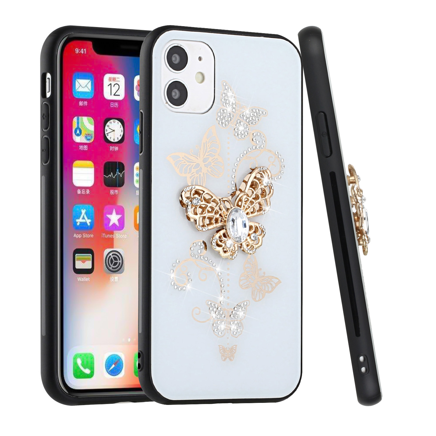 Für iPhone 8 Plus/7 Plus/6 6S Plus 3D Diamant Bling Ornament Hybrid Hülle Cover - Bild 72 von 75