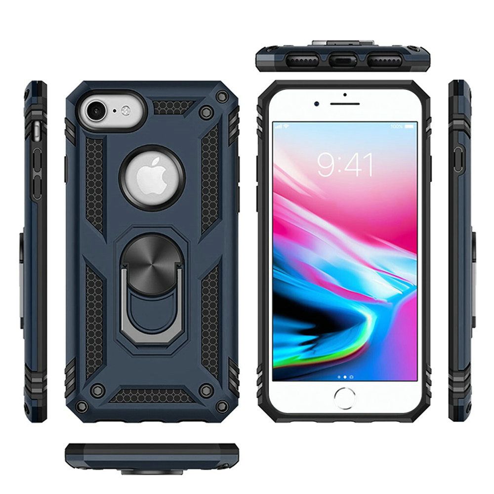 For Apple iPhone SE 3 (2022) SE/8/7 Hybrid Armor 2in1 Ring Stand Hard Case Cover - Picture 18 of 78