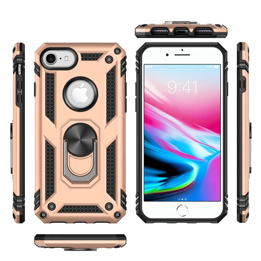 For Apple iPhone SE 3 (2022) SE/8/7 Hybrid Armor 2in1 Ring Stand Hard Case Cover - Picture 25 of 78