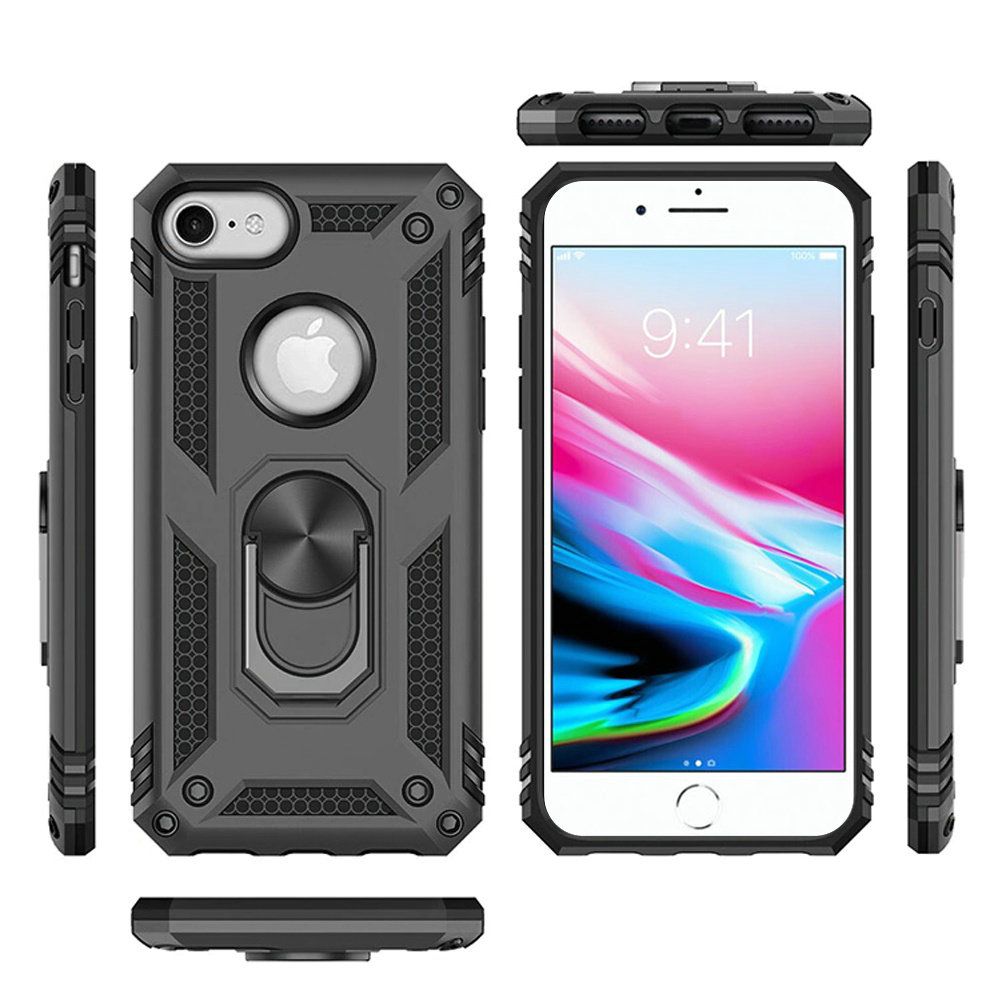 For Apple iPhone SE 3 (2022) SE/8/7 Hybrid Armor 2in1 Ring Stand Hard Case Cover - Picture 34 of 78