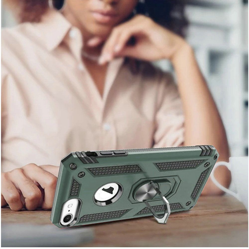 For Apple iPhone SE 3 (2022) SE/8/7 Hybrid Armor 2in1 Ring Stand Hard Case Cover - Picture 46 of 78