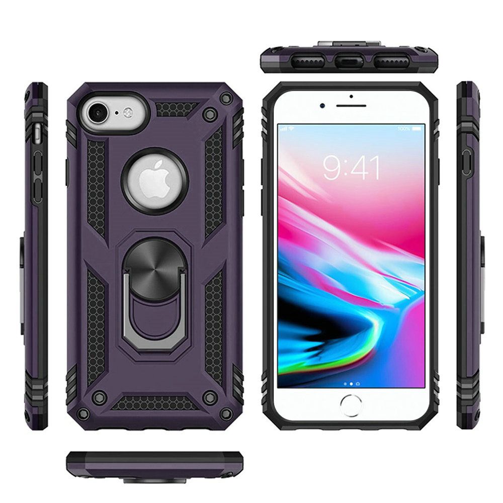 For Apple iPhone SE 3 (2022) SE/8/7 Hybrid Armor 2in1 Ring Stand Hard Case Cover - Picture 74 of 78