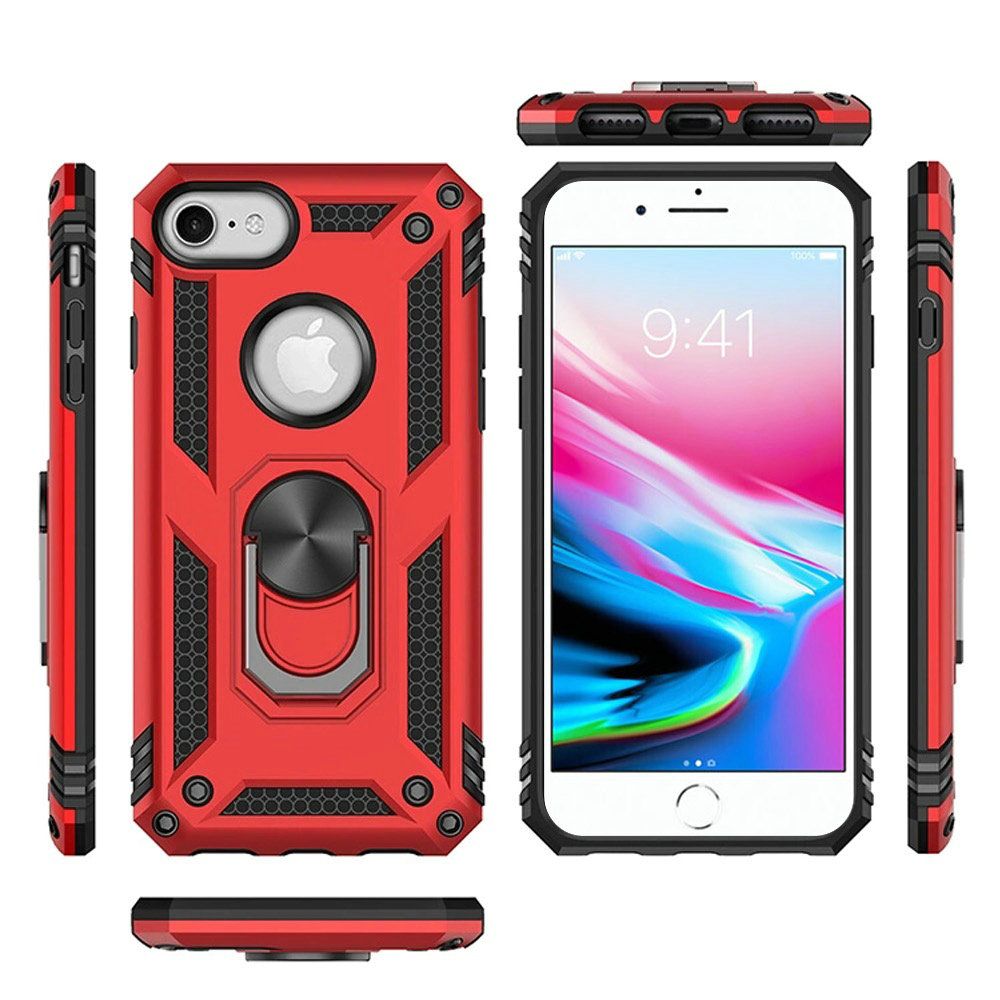 For Apple iPhone SE 3 (2022) SE/8/7 Hybrid Armor 2in1 Ring Stand Hard Case Cover - Picture 50 of 78