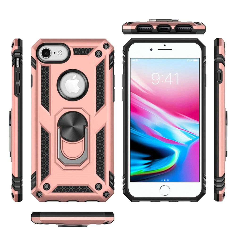 For Apple iPhone SE 3 (2022) SE/8/7 Hybrid Armor 2in1 Ring Stand Hard Case Cover - Picture 58 of 78