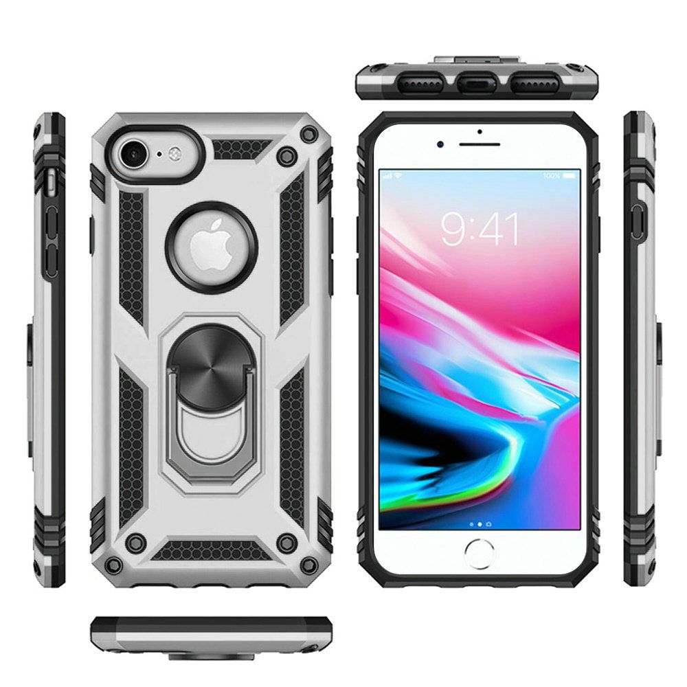 For Apple iPhone SE 3 (2022) SE/8/7 Hybrid Armor 2in1 Ring Stand Hard Case Cover - Picture 66 of 78