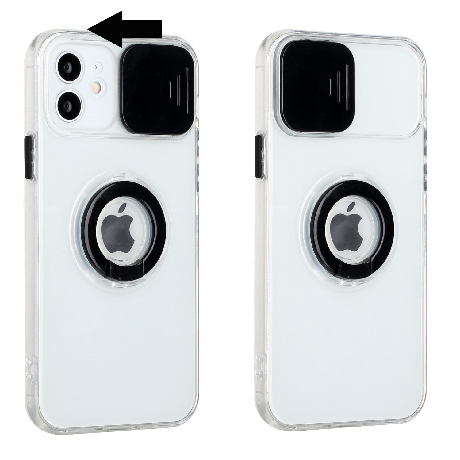 Funda híbrida de poliuretano termoplástico para Apple iPhone XR con cámara deslizante ventana y soporte anillo - Imagen 9 de 48