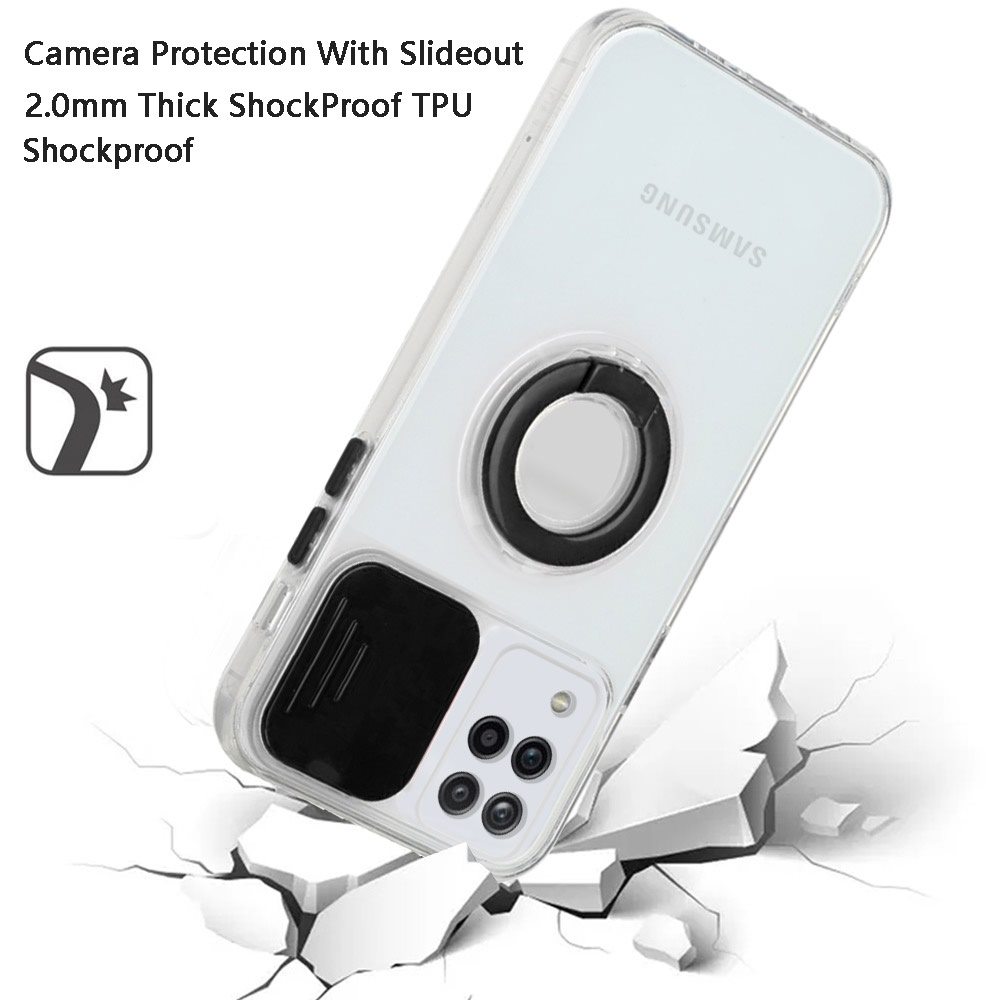 Funda híbrida de poliuretano termoplástico para Apple iPhone XR con cámara deslizante ventana y soporte anillo - Imagen 15 de 48