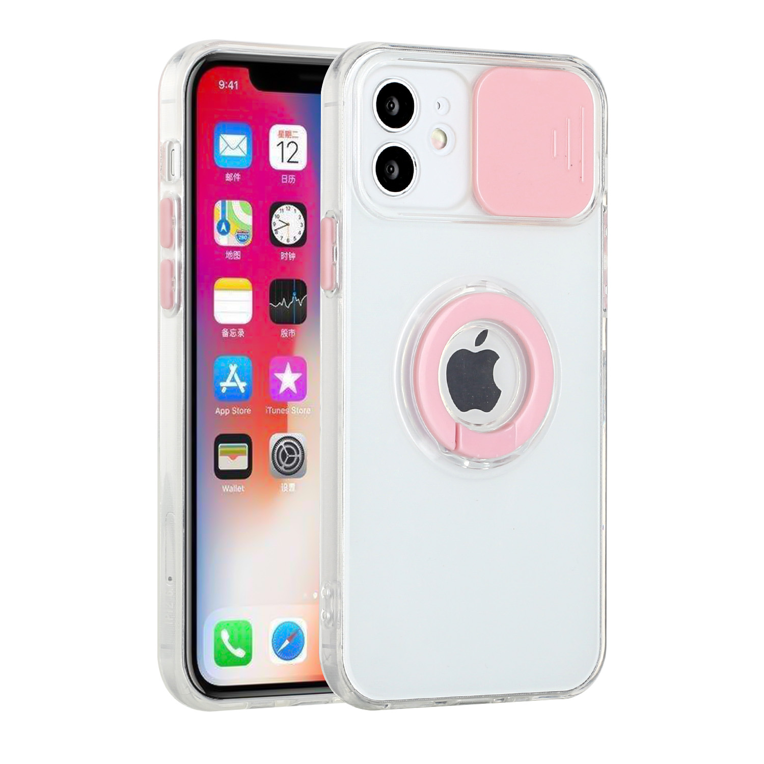 Funda híbrida de poliuretano termoplástico para Apple iPhone XR con cámara deslizante ventana y soporte anillo - Imagen 21 de 48