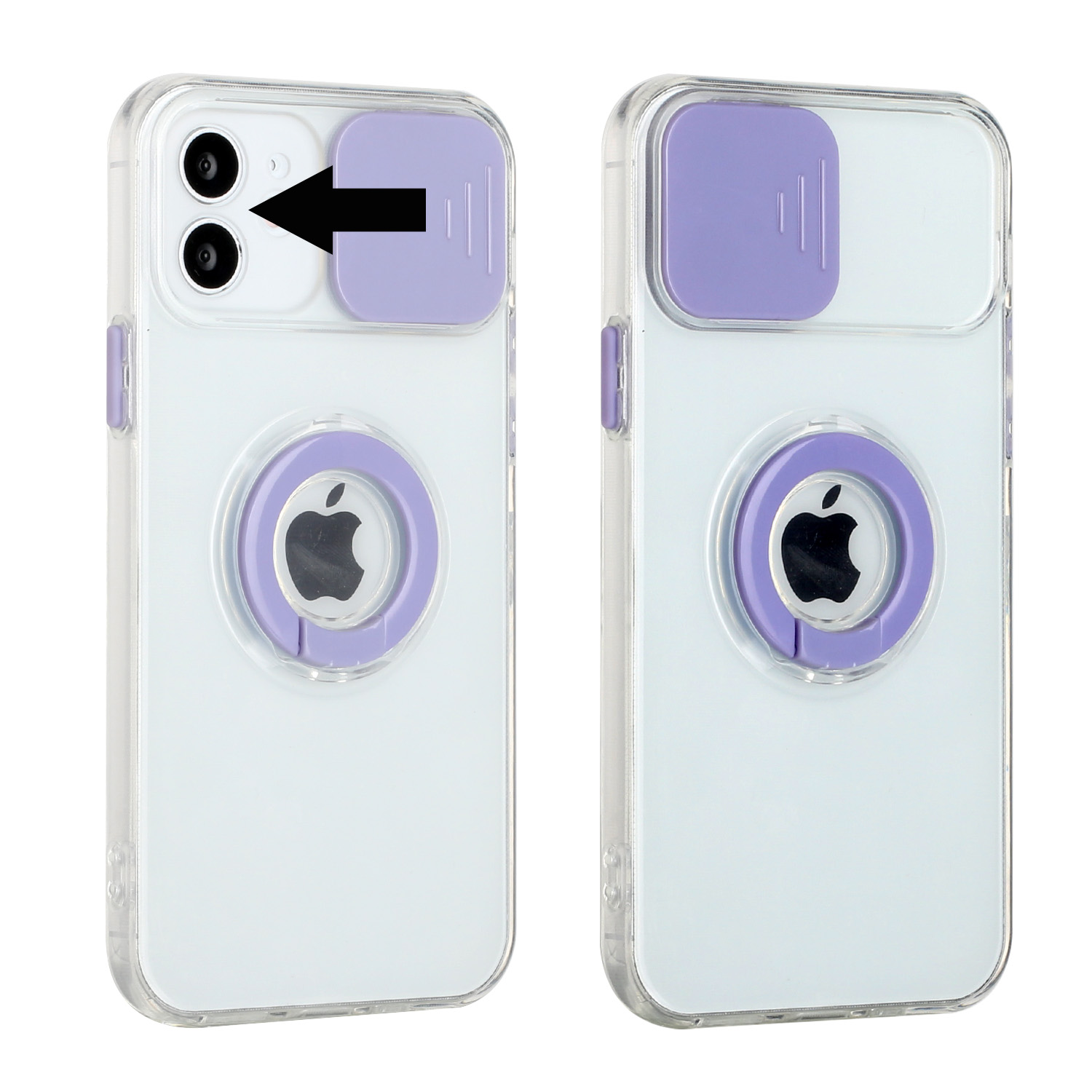 Funda híbrida de poliuretano termoplástico para Apple iPhone XR con cámara deslizante ventana y soporte anillo - Imagen 25 de 48