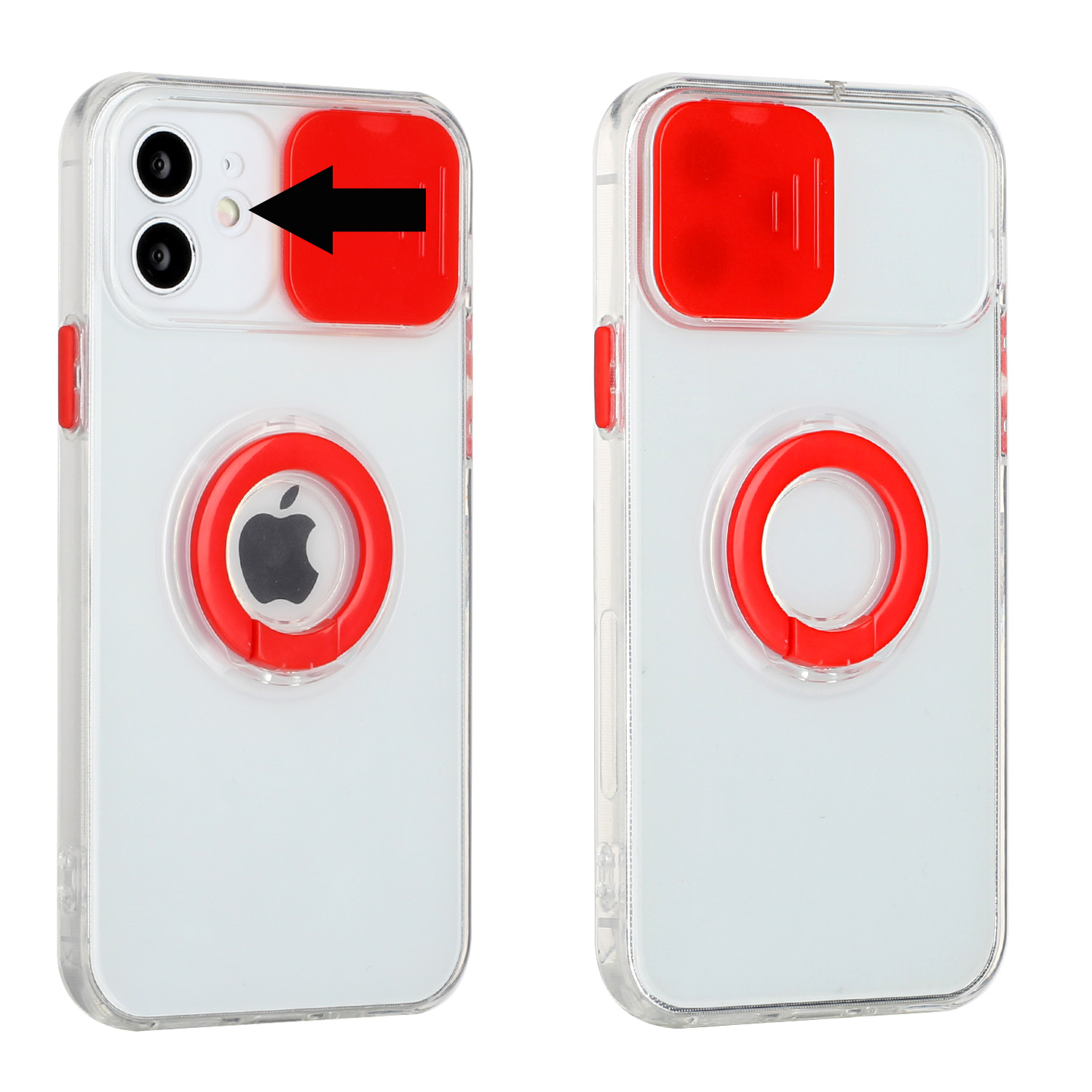 Funda híbrida de poliuretano termoplástico para Apple iPhone XR con cámara deslizante ventana y soporte anillo - Imagen 33 de 48