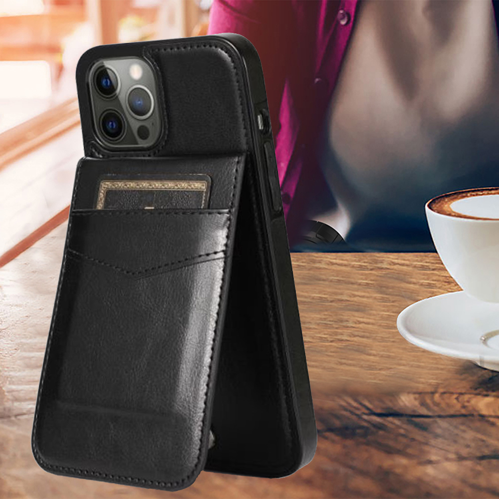 Funda billetera con soporte vertical de cuero con soporte para tarjetas de crédito para Apple iPhone XR - Imagen 20 de 66