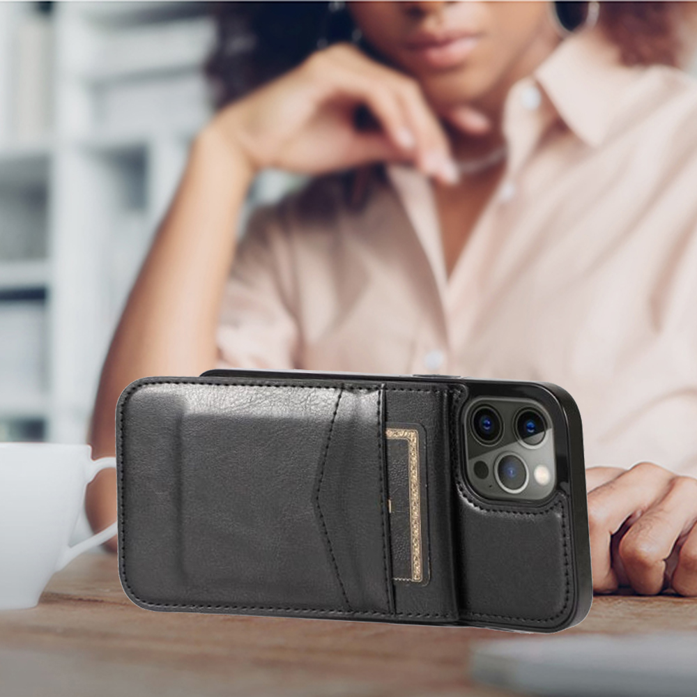 Funda billetera con soporte vertical de cuero con soporte para tarjetas de crédito para Apple iPhone XR - Imagen 21 de 66