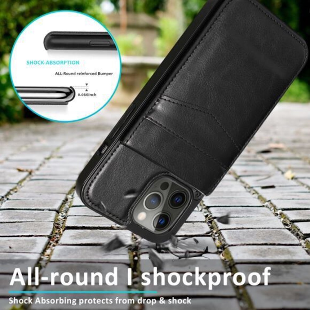 Funda billetera con soporte vertical de cuero con soporte para tarjetas de crédito para Apple iPhone XR - Imagen 19 de 66