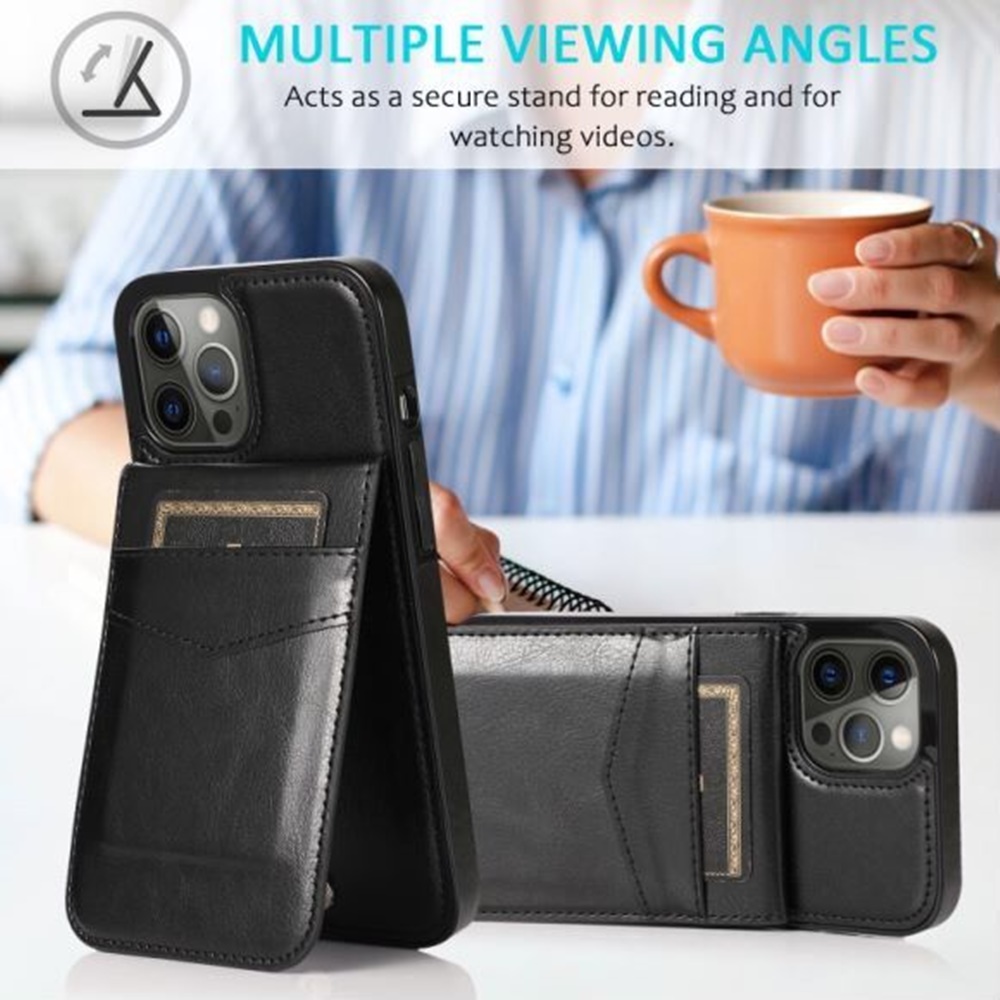 Funda billetera con soporte vertical de cuero con soporte para tarjetas de crédito para Apple iPhone XR - Imagen 22 de 66