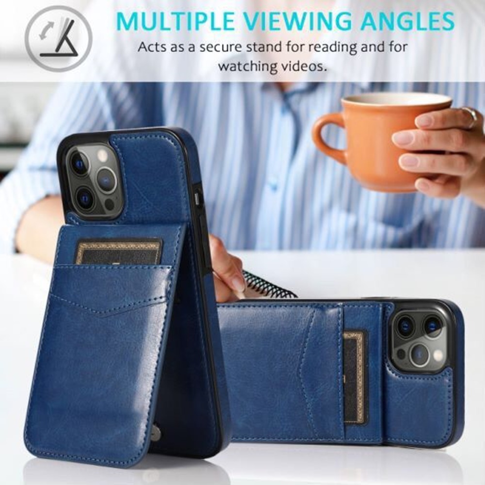 Funda billetera con soporte vertical de cuero con soporte para tarjetas de crédito para Apple iPhone XR - Imagen 44 de 66