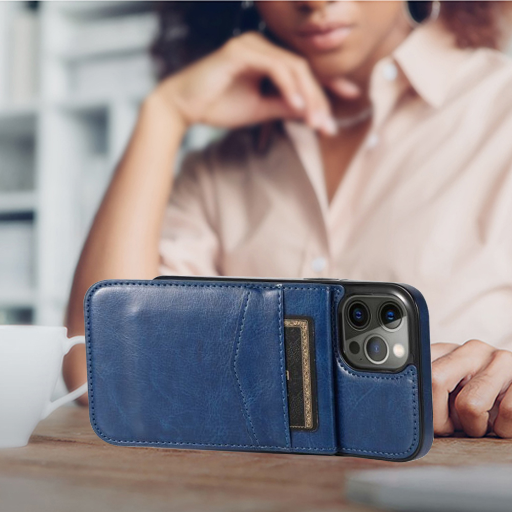 Funda billetera con soporte vertical de cuero con soporte para tarjetas de crédito para Apple iPhone XR - Imagen 43 de 66
