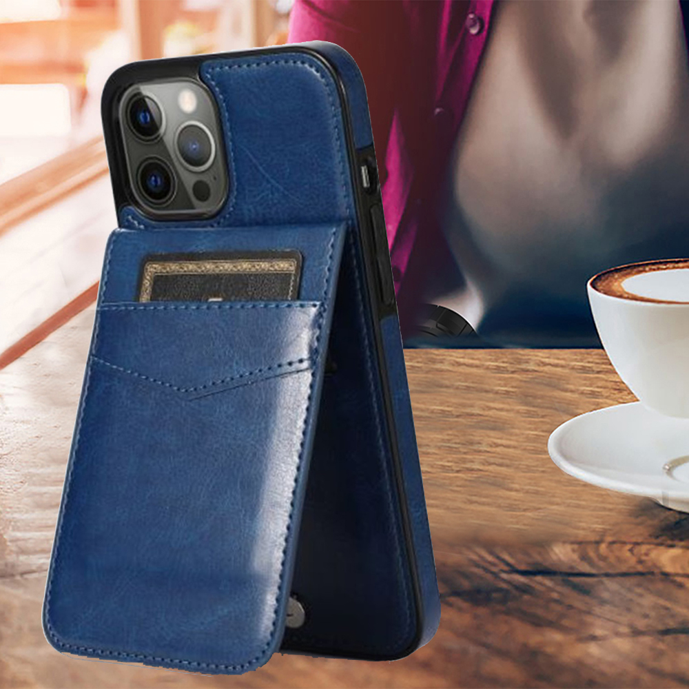 Funda billetera con soporte vertical de cuero con soporte para tarjetas de crédito para Apple iPhone XR - Imagen 42 de 66