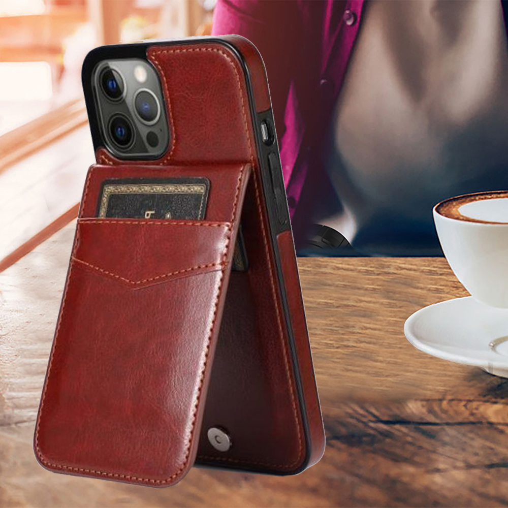 Funda billetera con soporte vertical de cuero con soporte para tarjetas de crédito para Apple iPhone XR - Imagen 31 de 66