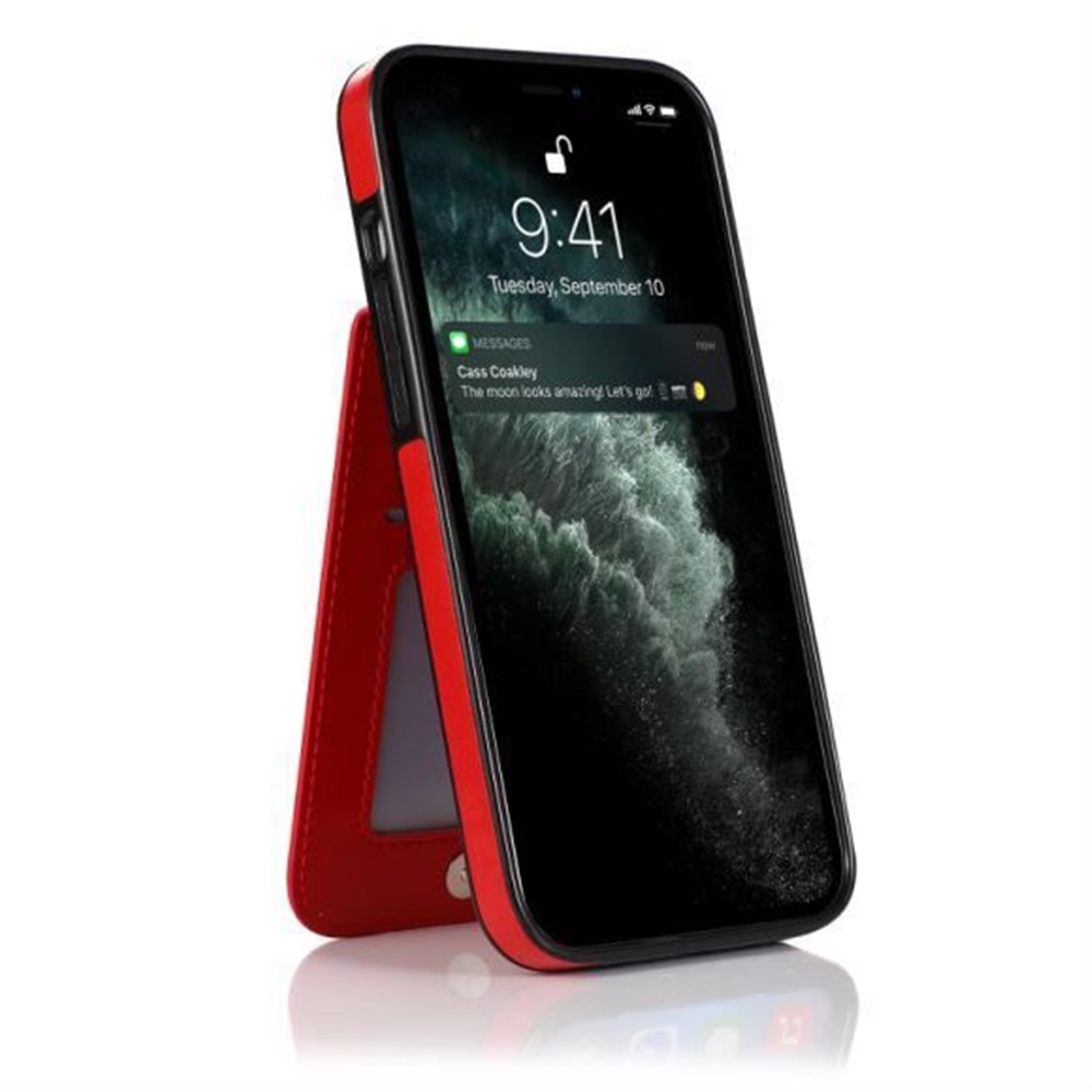 Funda billetera con soporte vertical de cuero con soporte para tarjetas de crédito para Apple iPhone XR - Imagen 47 de 66