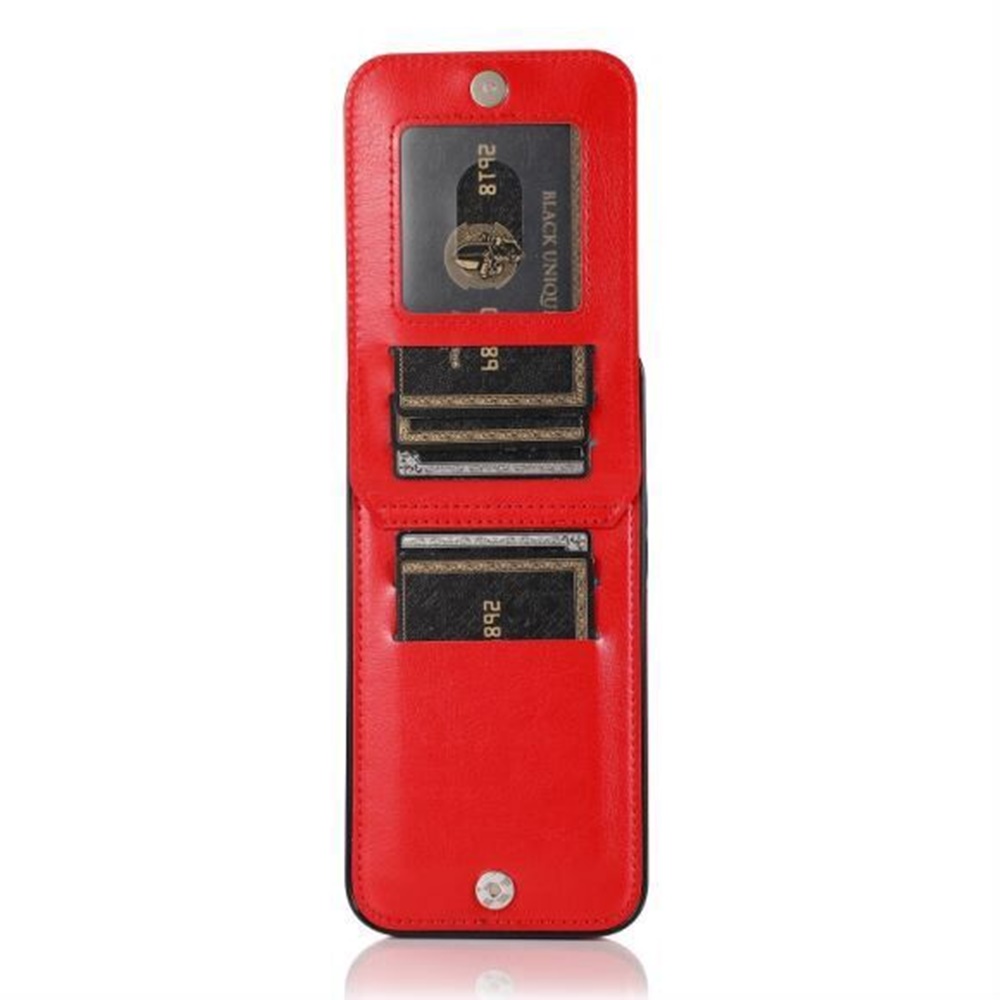 Funda billetera con soporte vertical de cuero con soporte para tarjetas de crédito para Apple iPhone XR - Imagen 48 de 66