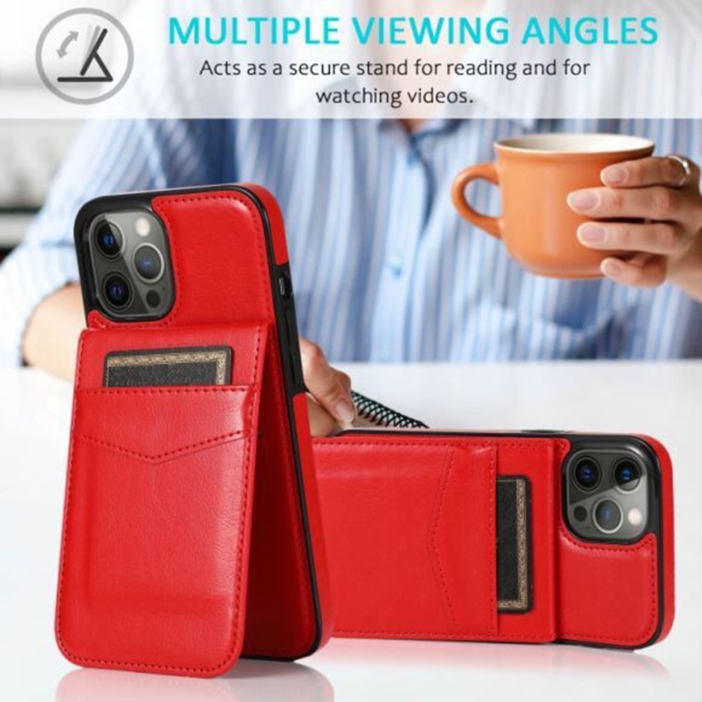 Funda billetera con soporte vertical de cuero con soporte para tarjetas de crédito para Apple iPhone XR - Imagen 55 de 66