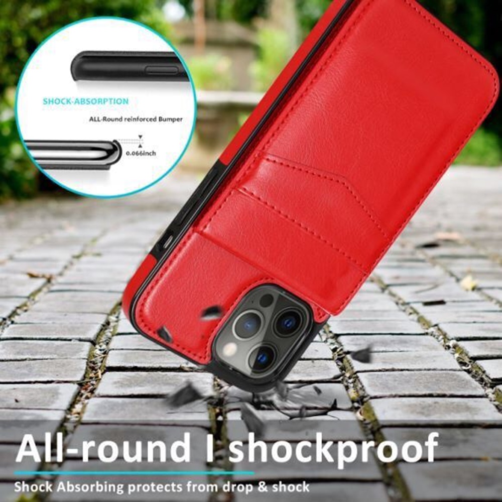 Funda billetera con soporte vertical de cuero con soporte para tarjetas de crédito para Apple iPhone XR - Imagen 52 de 66