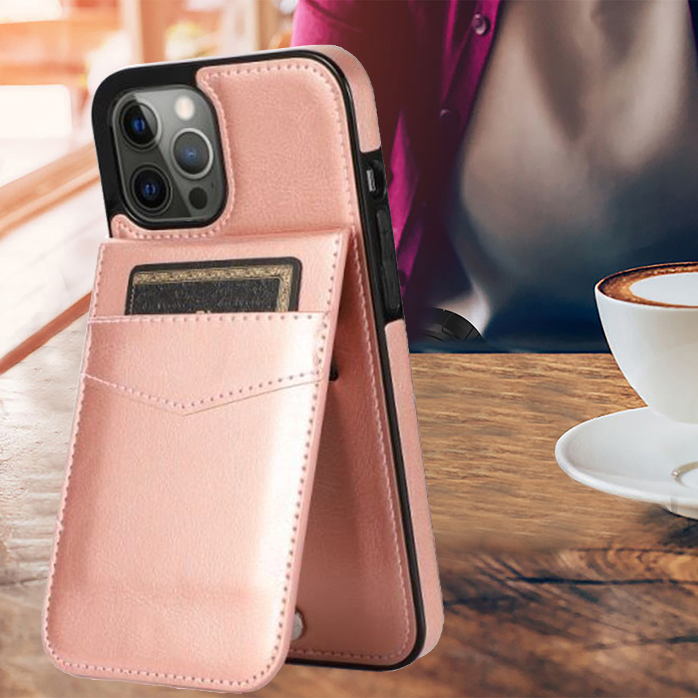 Funda billetera con soporte vertical de cuero con soporte para tarjetas de crédito para Apple iPhone XR - Imagen 64 de 66