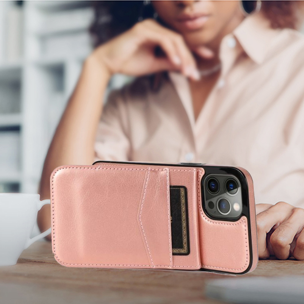 Funda billetera con soporte vertical de cuero con soporte para tarjetas de crédito para Apple iPhone XR - Imagen 65 de 66