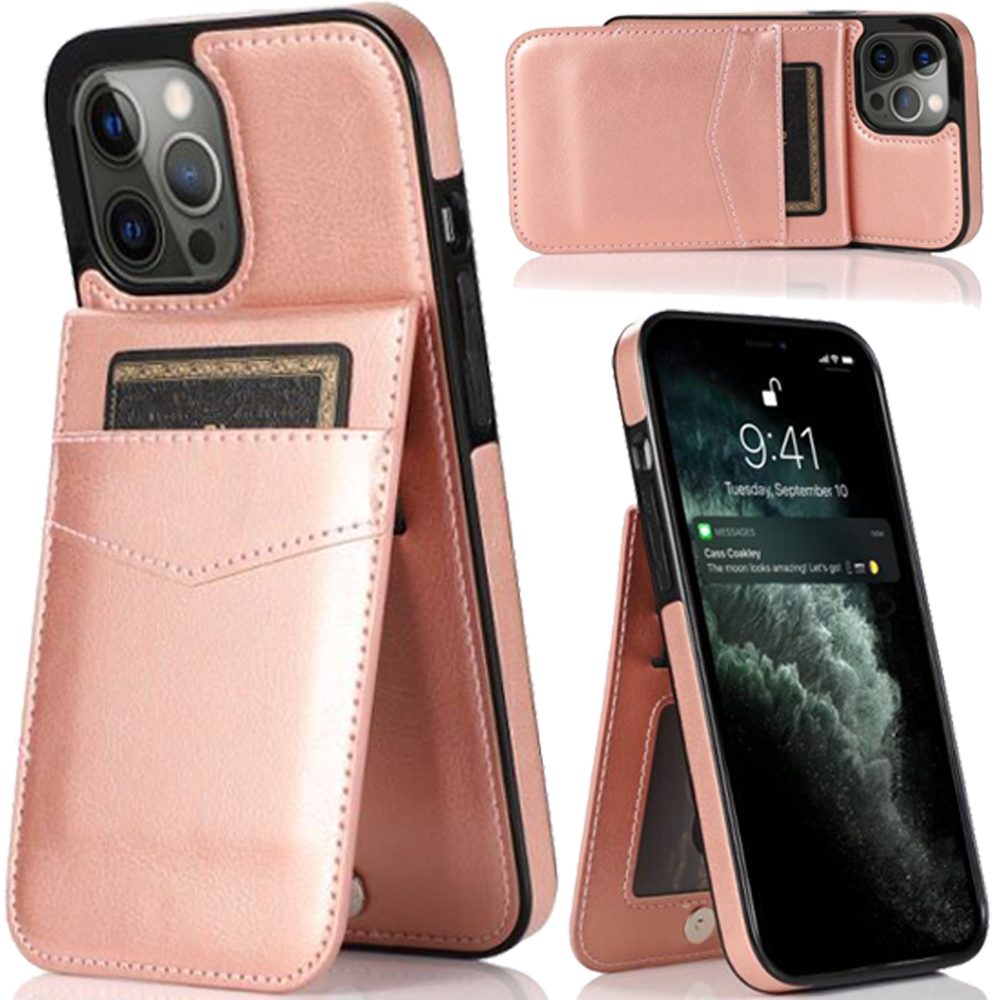 Funda billetera con soporte vertical de cuero con soporte para tarjetas de crédito para Apple iPhone XR - Imagen 56 de 66