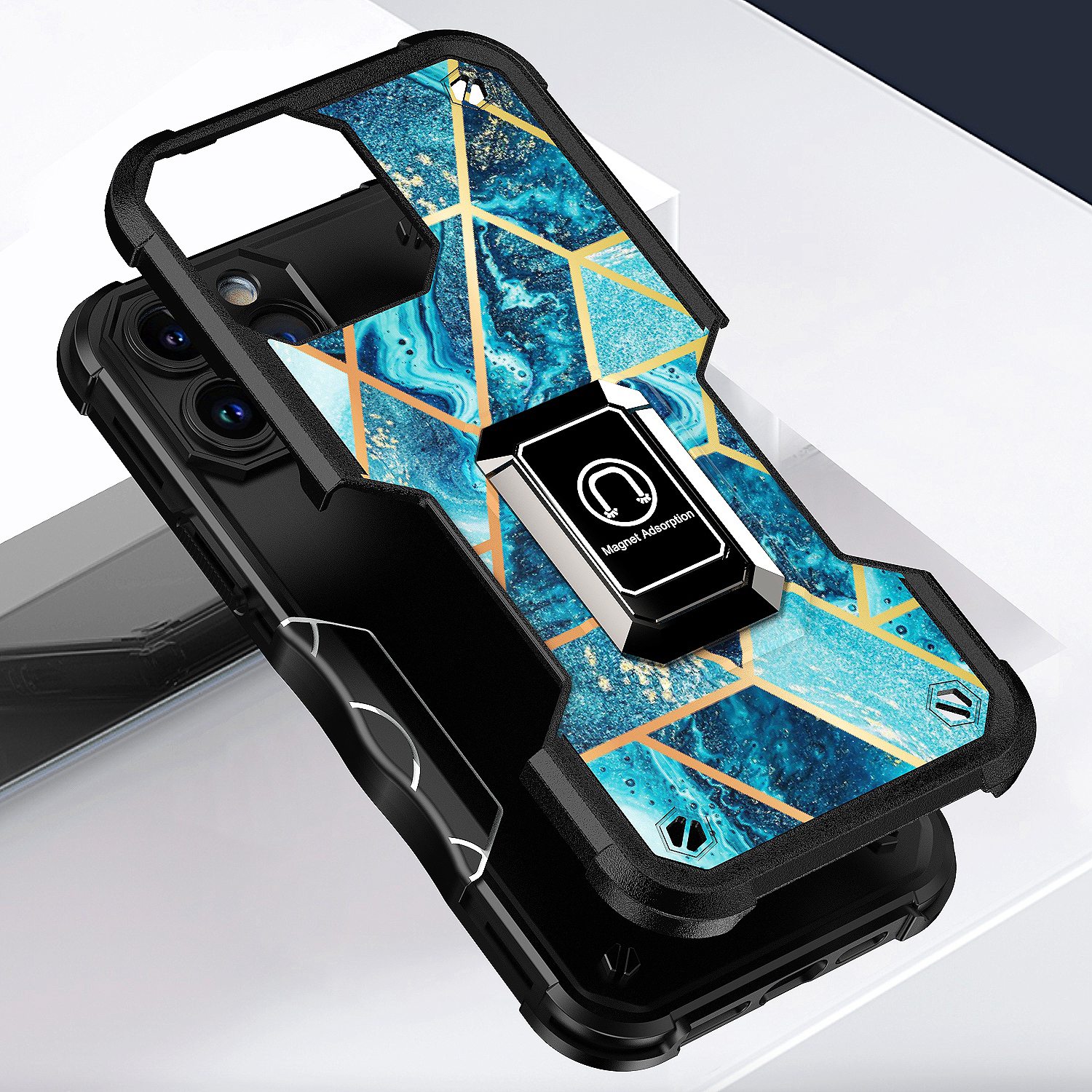 Custodia supporto anello ibrido design marmo per Motorola Moto G Stylus 5G 2022 - Foto 22 di 49