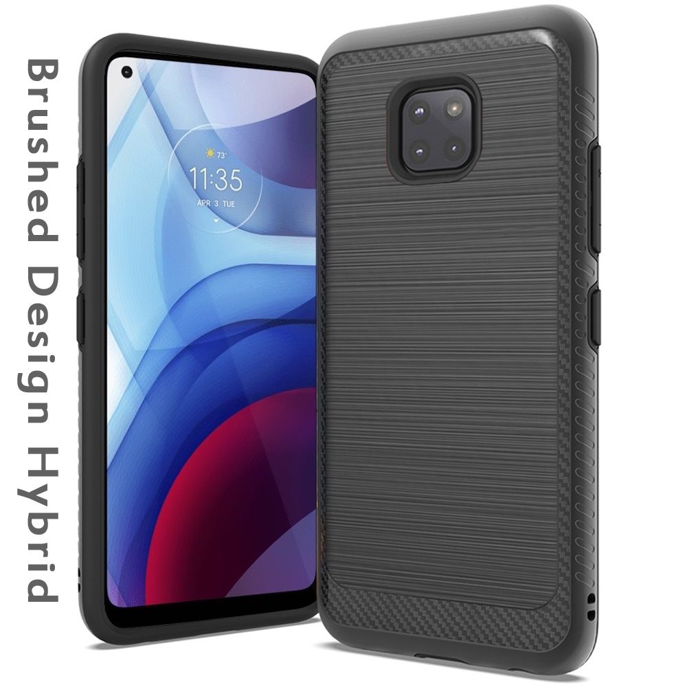 Per Motorola Moto G Power 2021 Custodia Slim Ibrida TPU Metallo Spazzolato Texture Cover - Foto 10 di 41