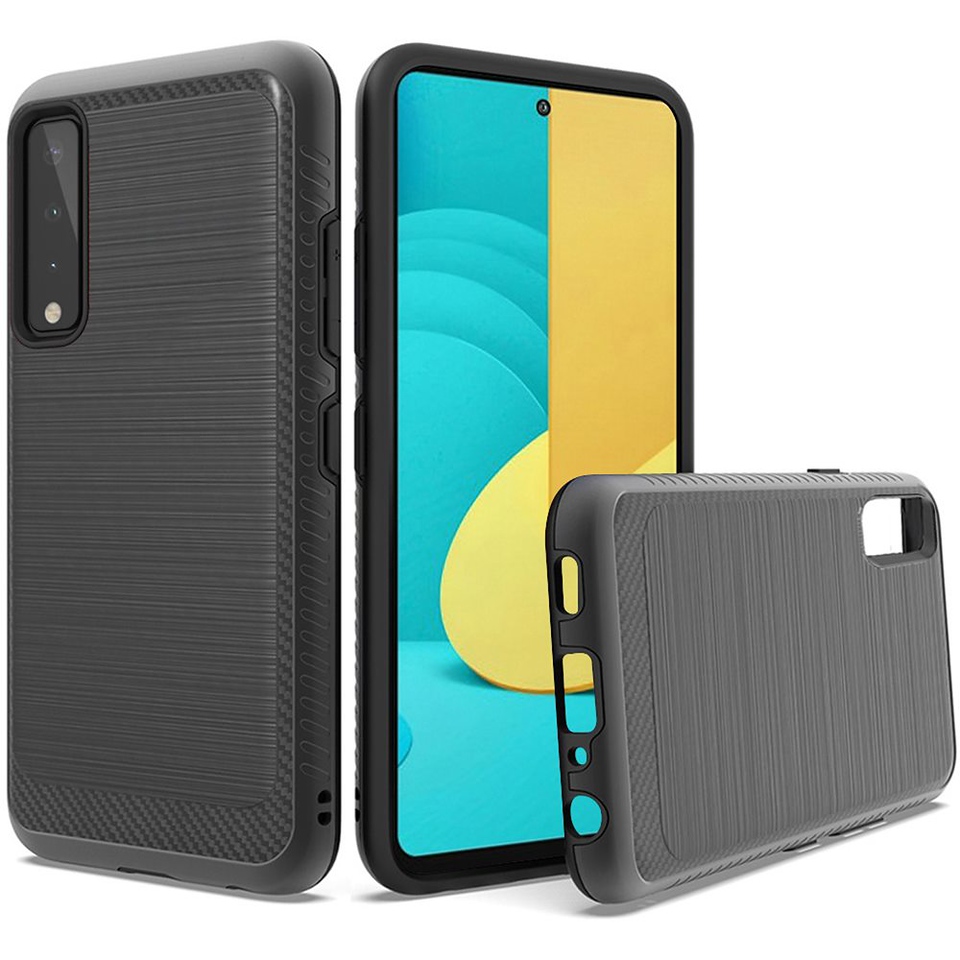 Per Motorola Moto G Power 2021 Custodia Slim Ibrida TPU Metallo Spazzolato Texture Cover - Foto 13 di 41