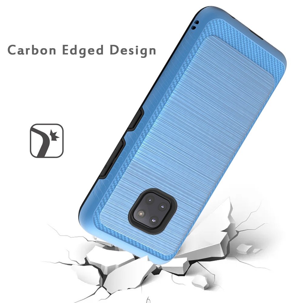 Per Motorola Moto G Power 2021 Custodia Slim Ibrida TPU Metallo Spazzolato Texture Cover - Foto 20 di 41