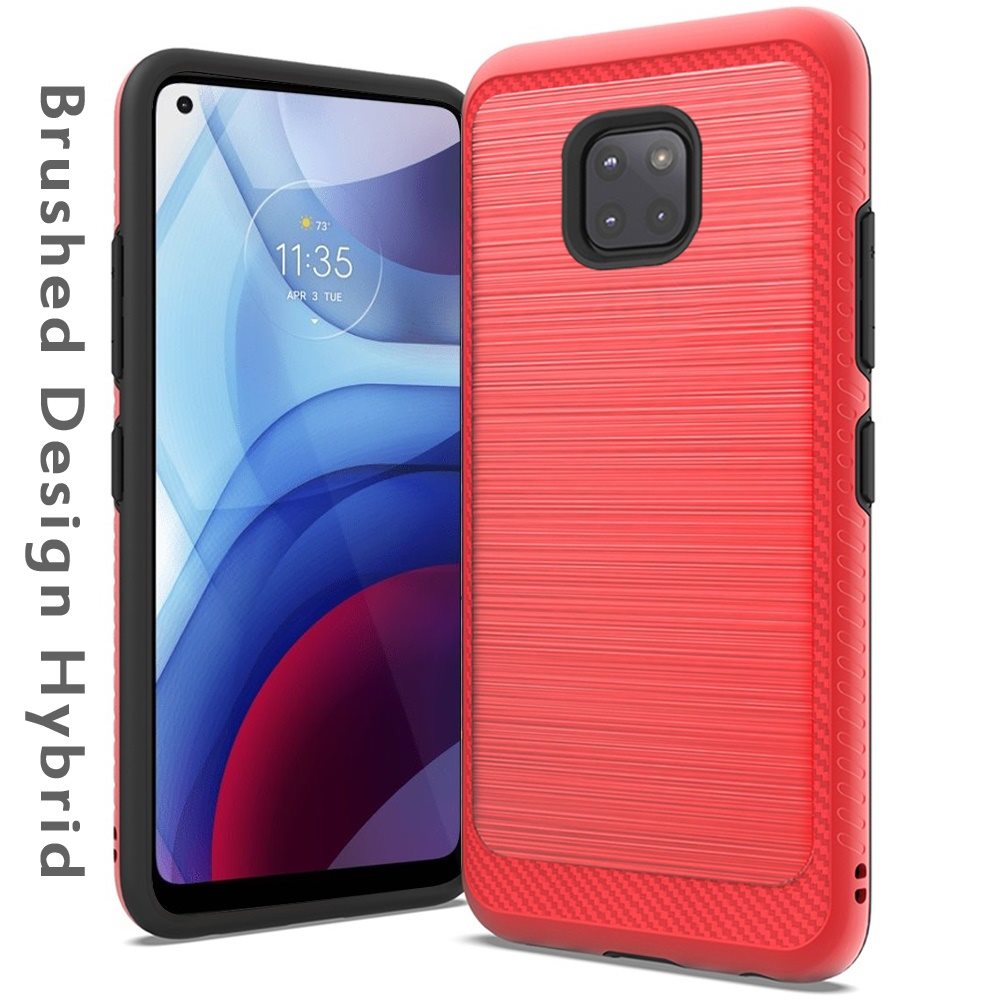 Per Motorola Moto G Power 2021 Custodia Slim Ibrida TPU Metallo Spazzolato Texture Cover - Foto 26 di 41