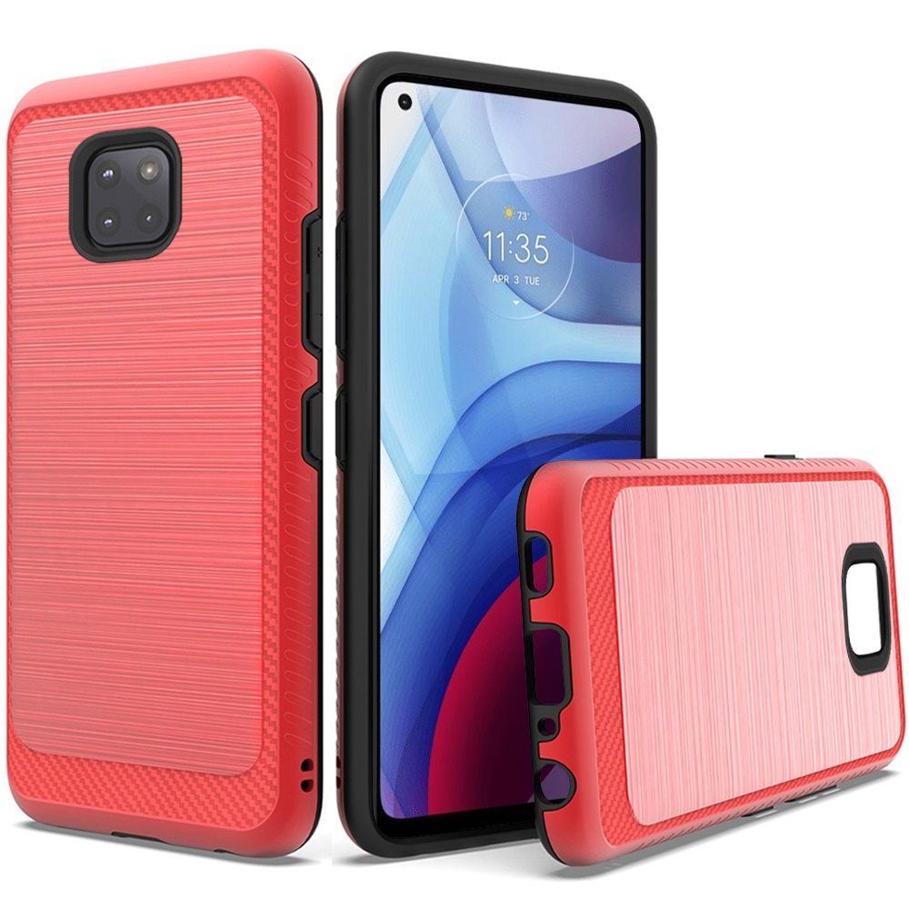 Per Motorola Moto G Power 2021 Custodia Slim Ibrida TPU Metallo Spazzolato Texture Cover - Foto 27 di 41