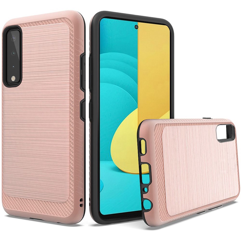 Per Motorola Moto G Power 2021 Custodia Slim Ibrida TPU Metallo Spazzolato Texture Cover - Foto 37 di 41