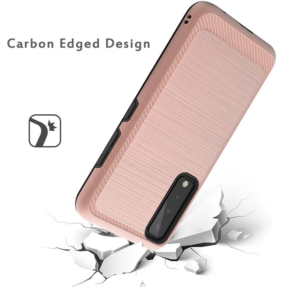 Per Motorola Moto G Power 2021 Custodia Slim Ibrida TPU Metallo Spazzolato Texture Cover - Foto 39 di 41