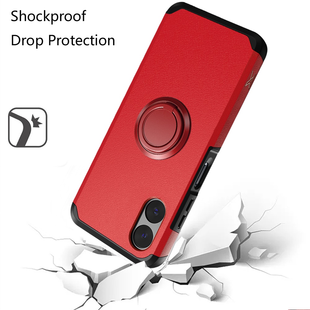 For Motorola Moto G Play 2024 Kickstand Hybrid with Rotate Ring Stand Case Cover - Picture 3 of 65