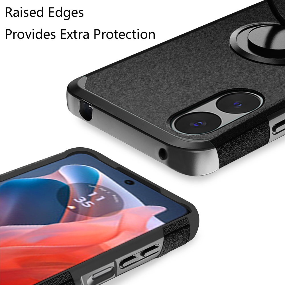 For Motorola Moto G Play 2024 Kickstand Hybrid with Rotate Ring Stand Case Cover - Picture 8 of 65