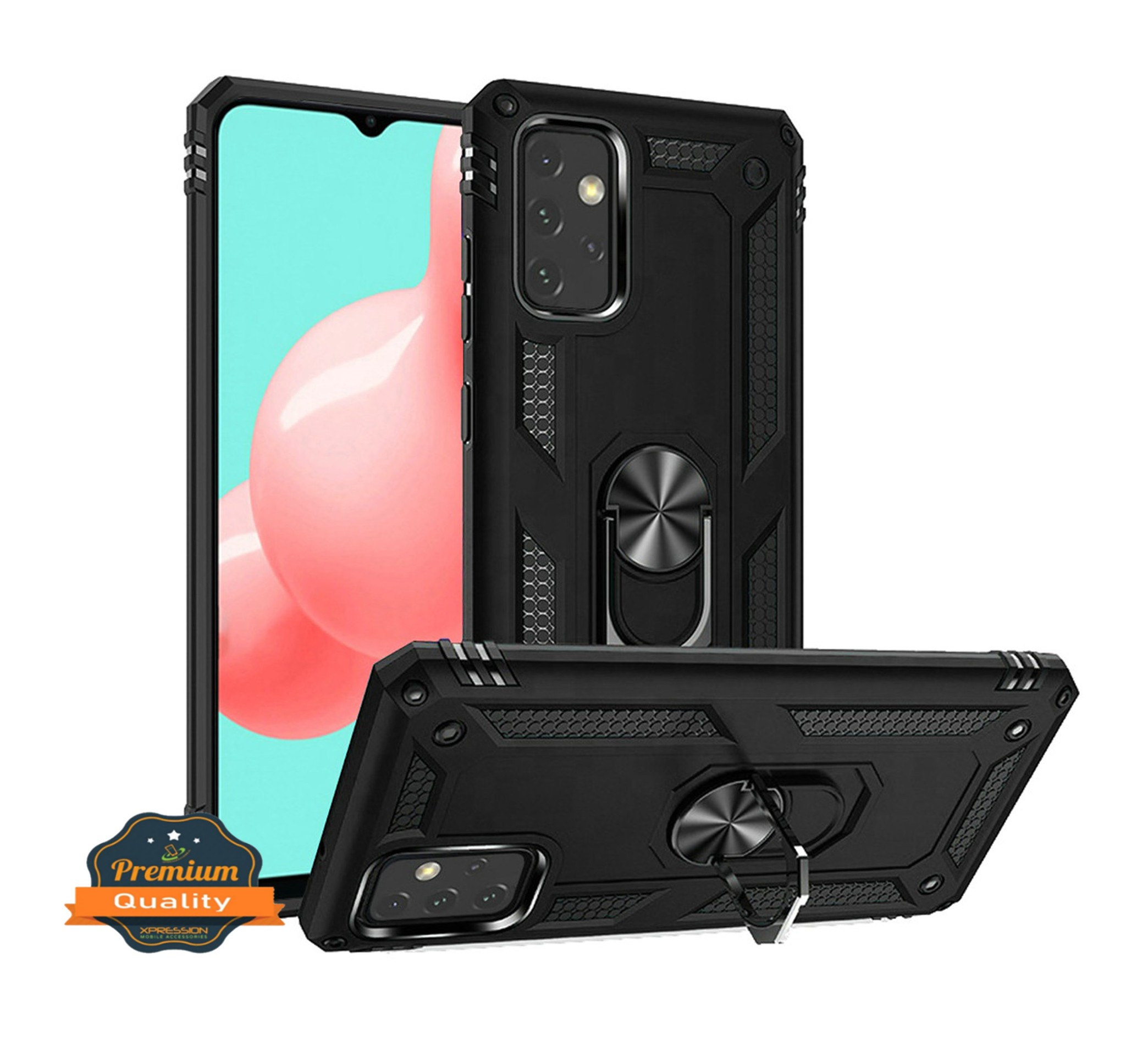 Custodia per Motorola Moto G Pure Hybrid TPU resistente 360 anello girevole supporto - Foto 11 di 26