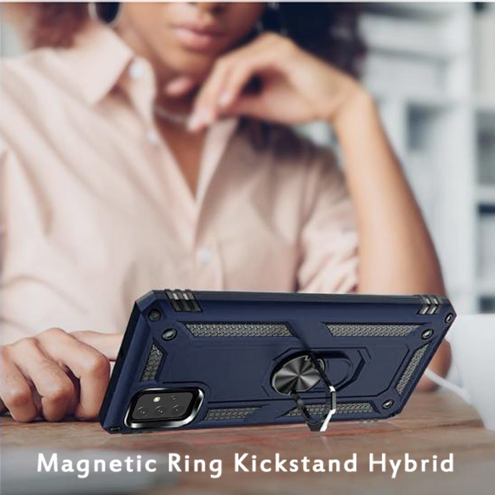 Custodia per Motorola Moto G Pure Hybrid TPU resistente 360 anello girevole supporto - Foto 19 di 26