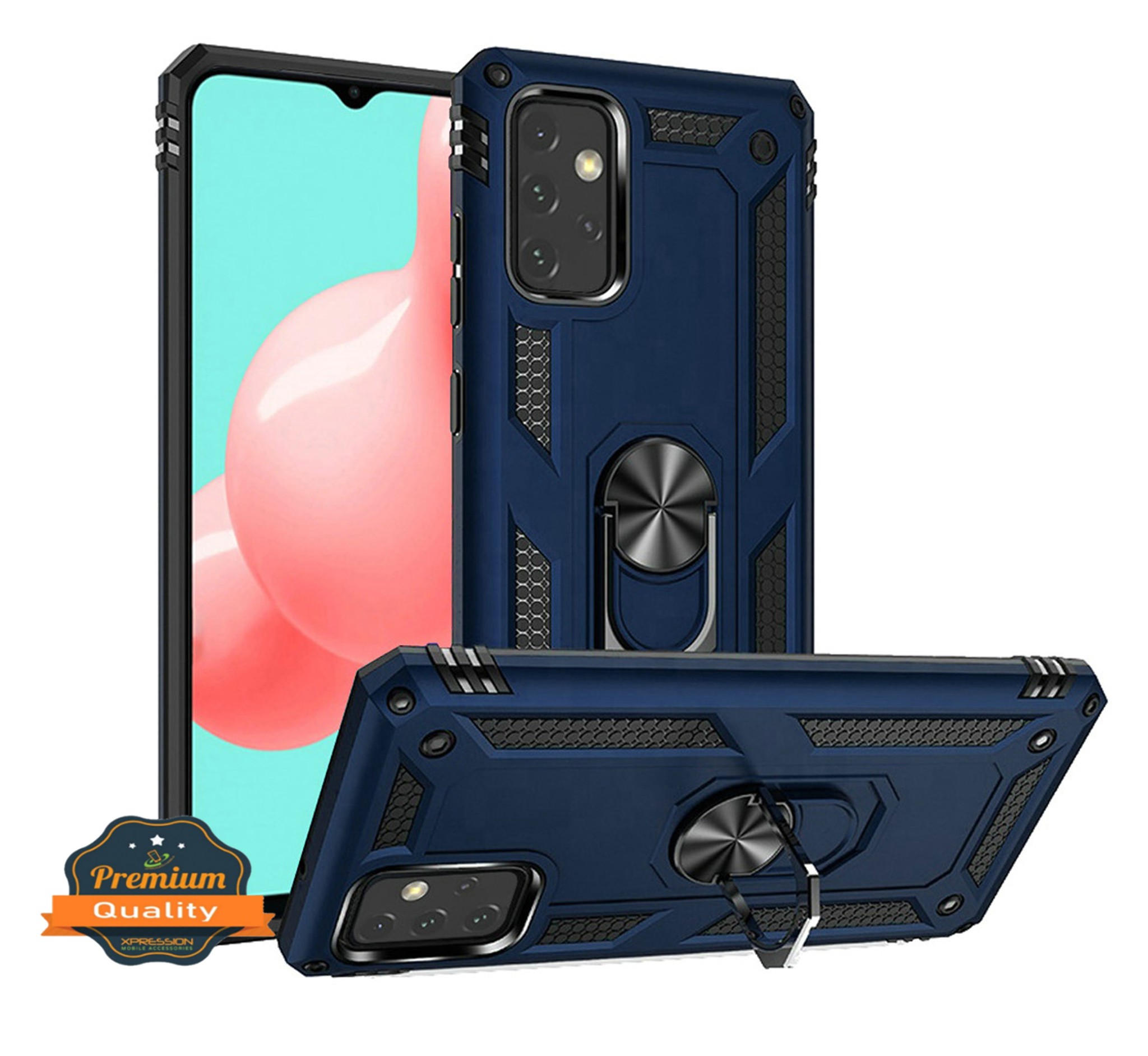 Custodia per Motorola Moto G Pure Hybrid TPU resistente 360 anello girevole supporto - Foto 17 di 26