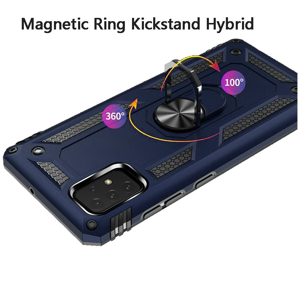 Custodia per Motorola Moto G Pure Hybrid TPU resistente 360 anello girevole supporto - Foto 20 di 26