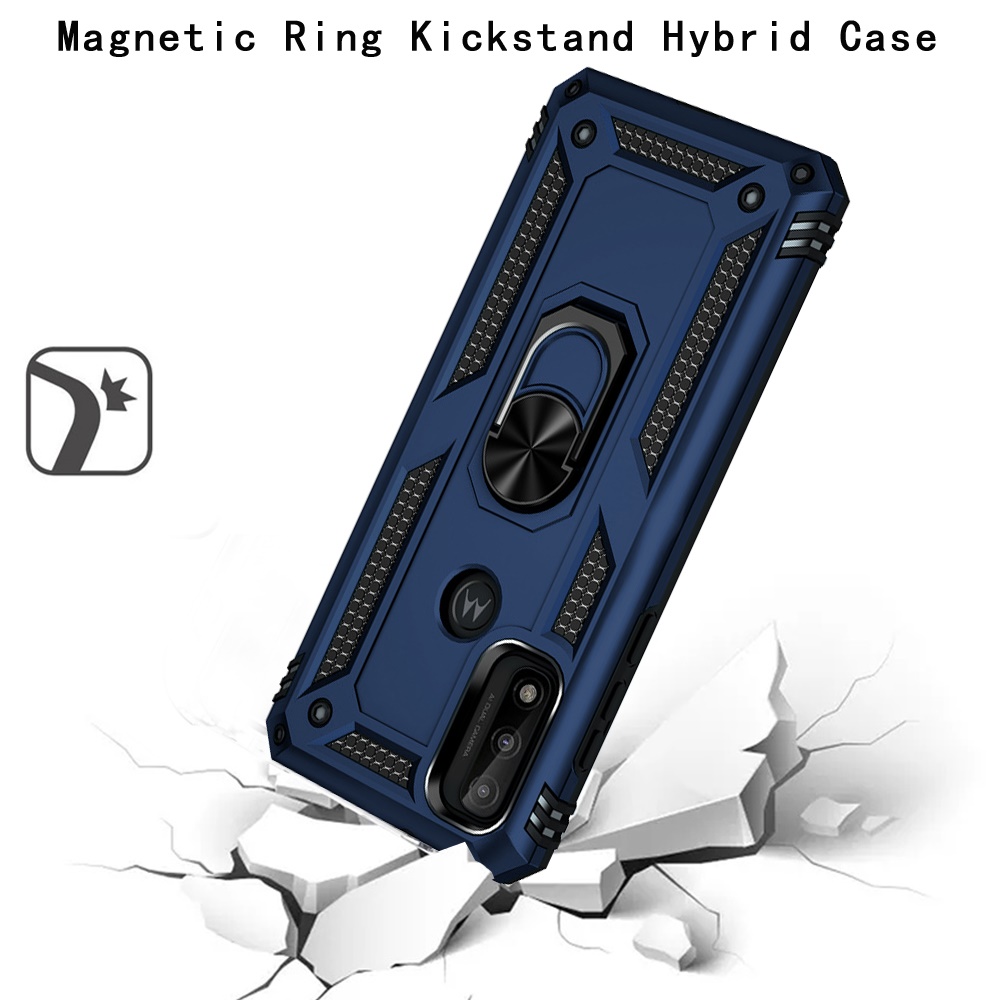 Custodia per Motorola Moto G Pure Hybrid TPU resistente 360 anello girevole supporto - Foto 15 di 26