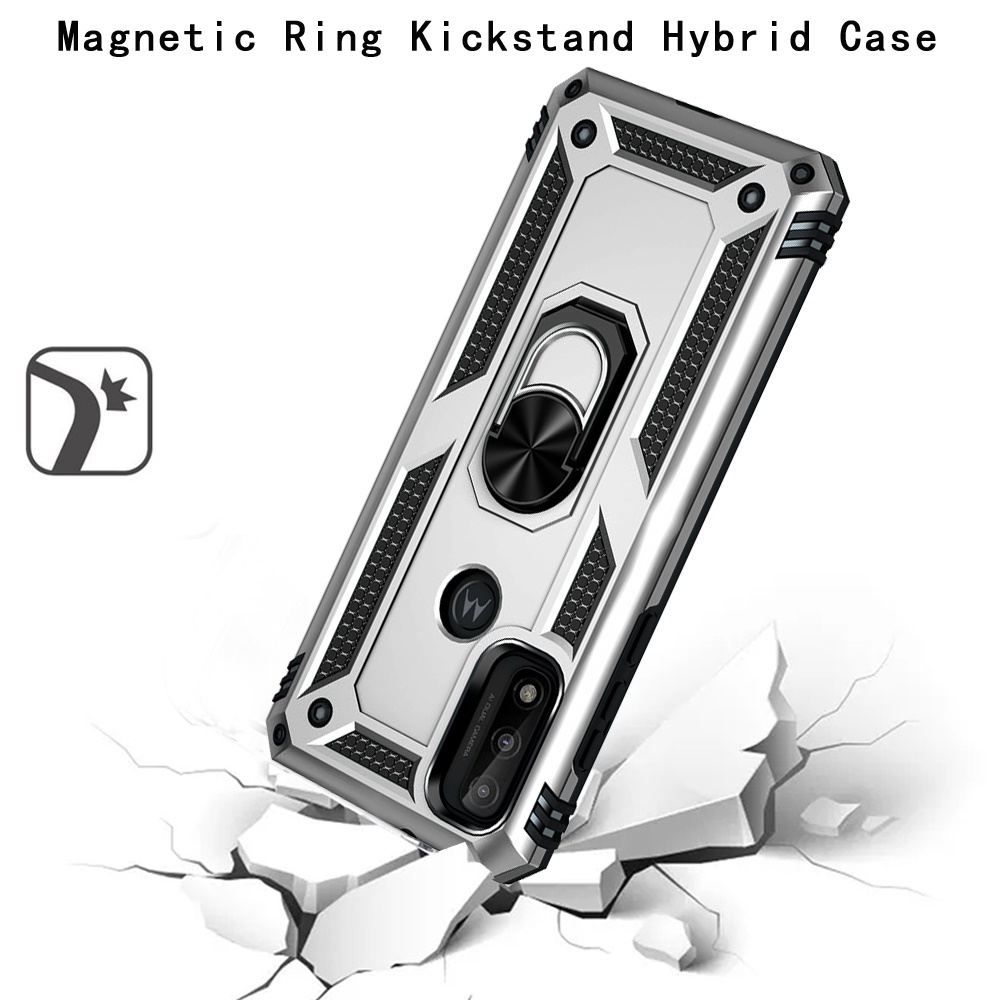 Custodia per Motorola Moto G Pure Hybrid TPU resistente 360 anello girevole supporto - Foto 23 di 26