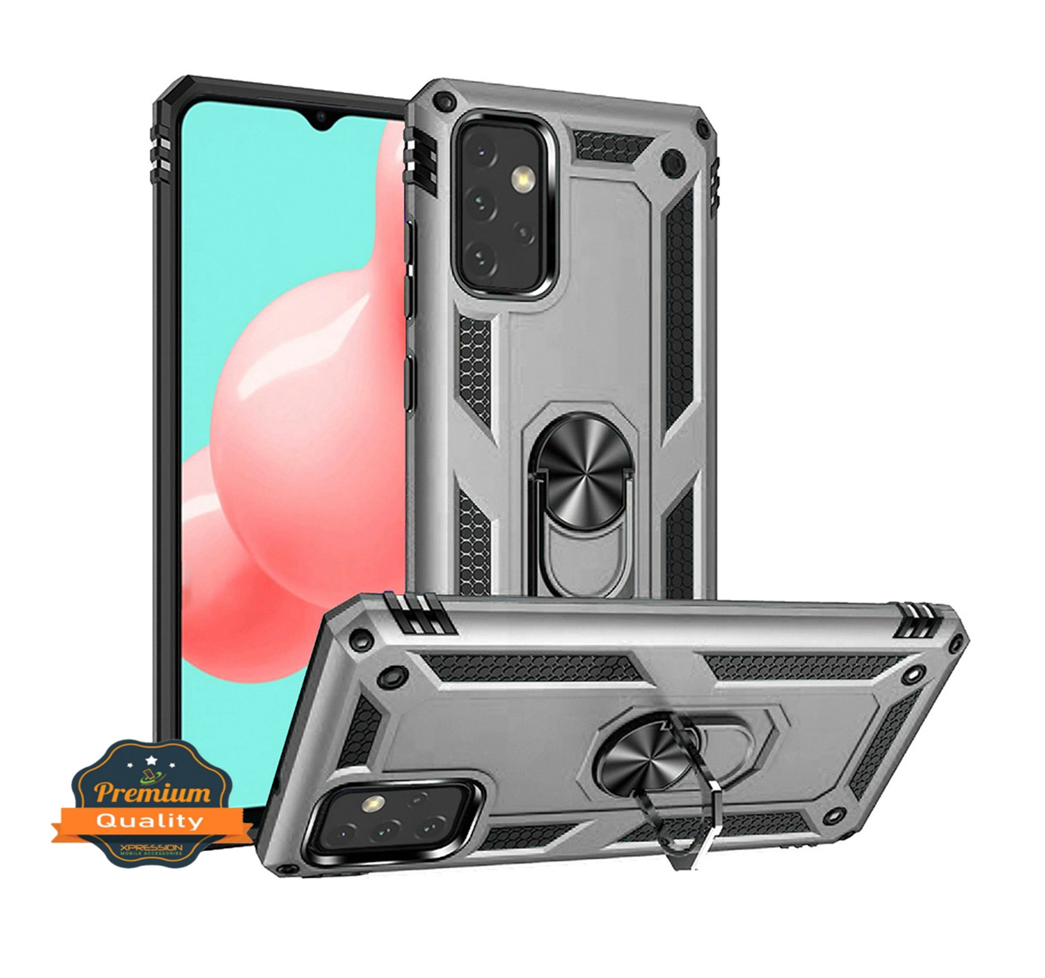 Custodia per Motorola Moto G Pure Hybrid TPU resistente 360 anello girevole supporto - Foto 25 di 26